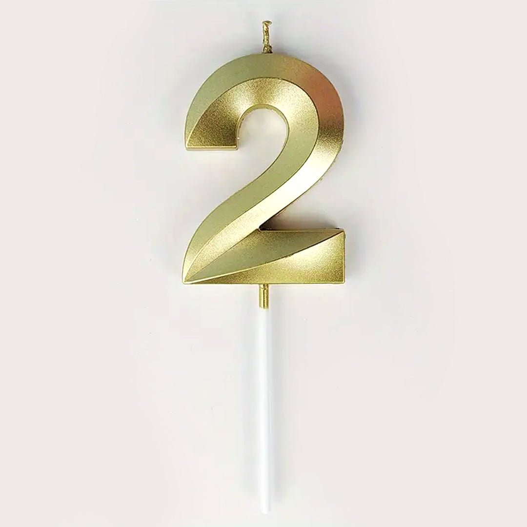 Candle: Gold Numbers 12cm at Onyx Hive Sydney