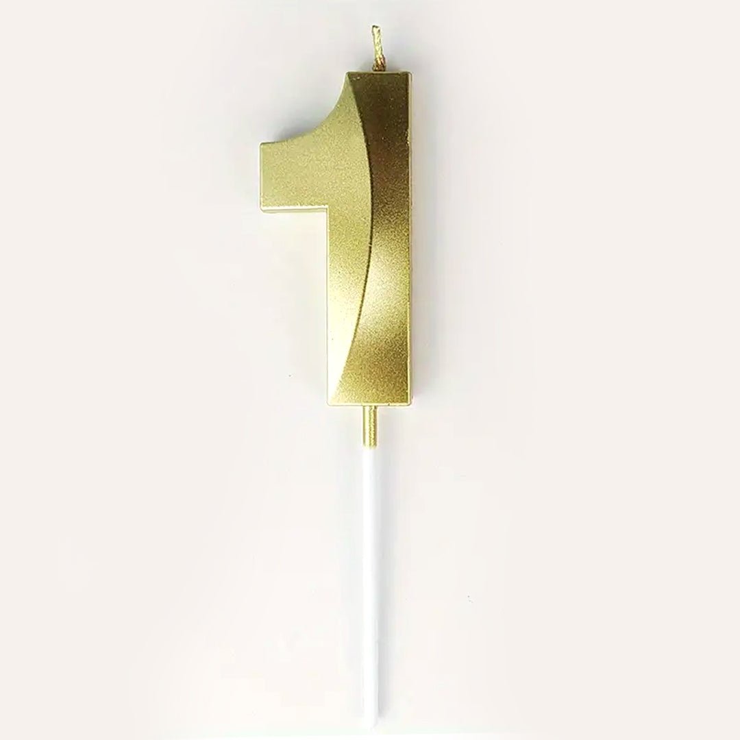 Candle: Gold Numbers 12cm at Onyx Hive Sydney
