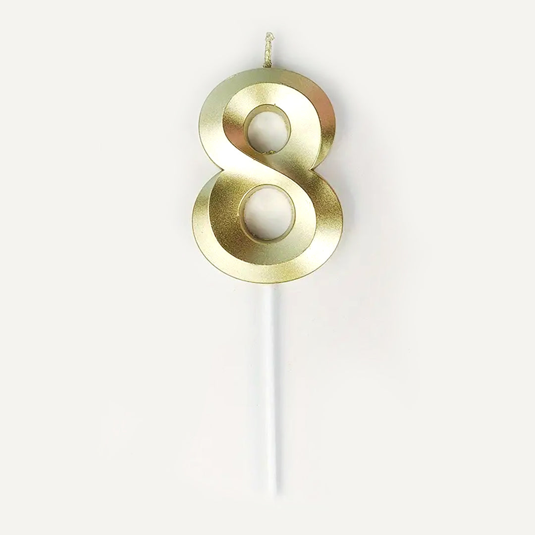 Candle: Gold Numbers 12cm at Onyx Hive Sydney
