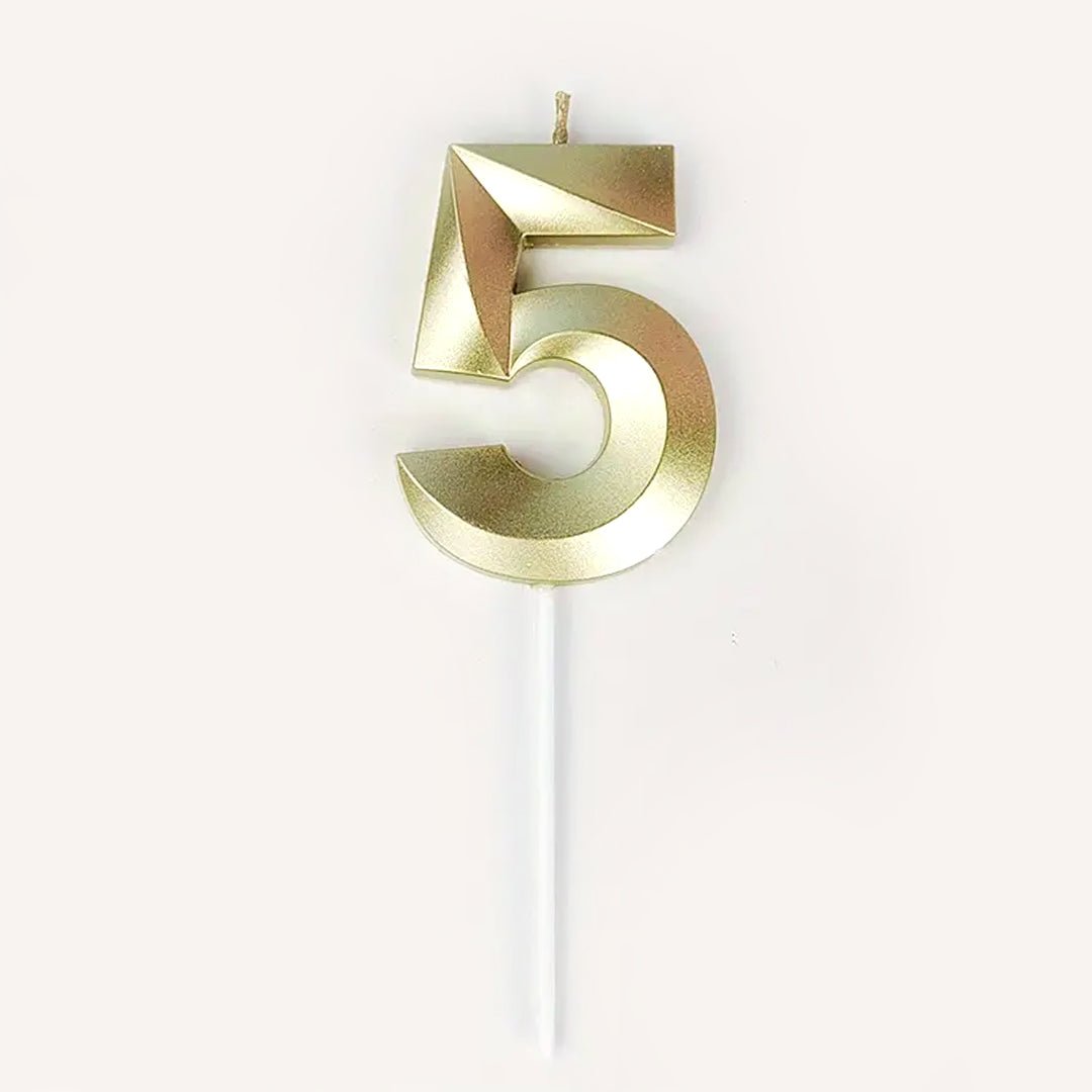 Candle: Gold Numbers 12cm at Onyx Hive Sydney