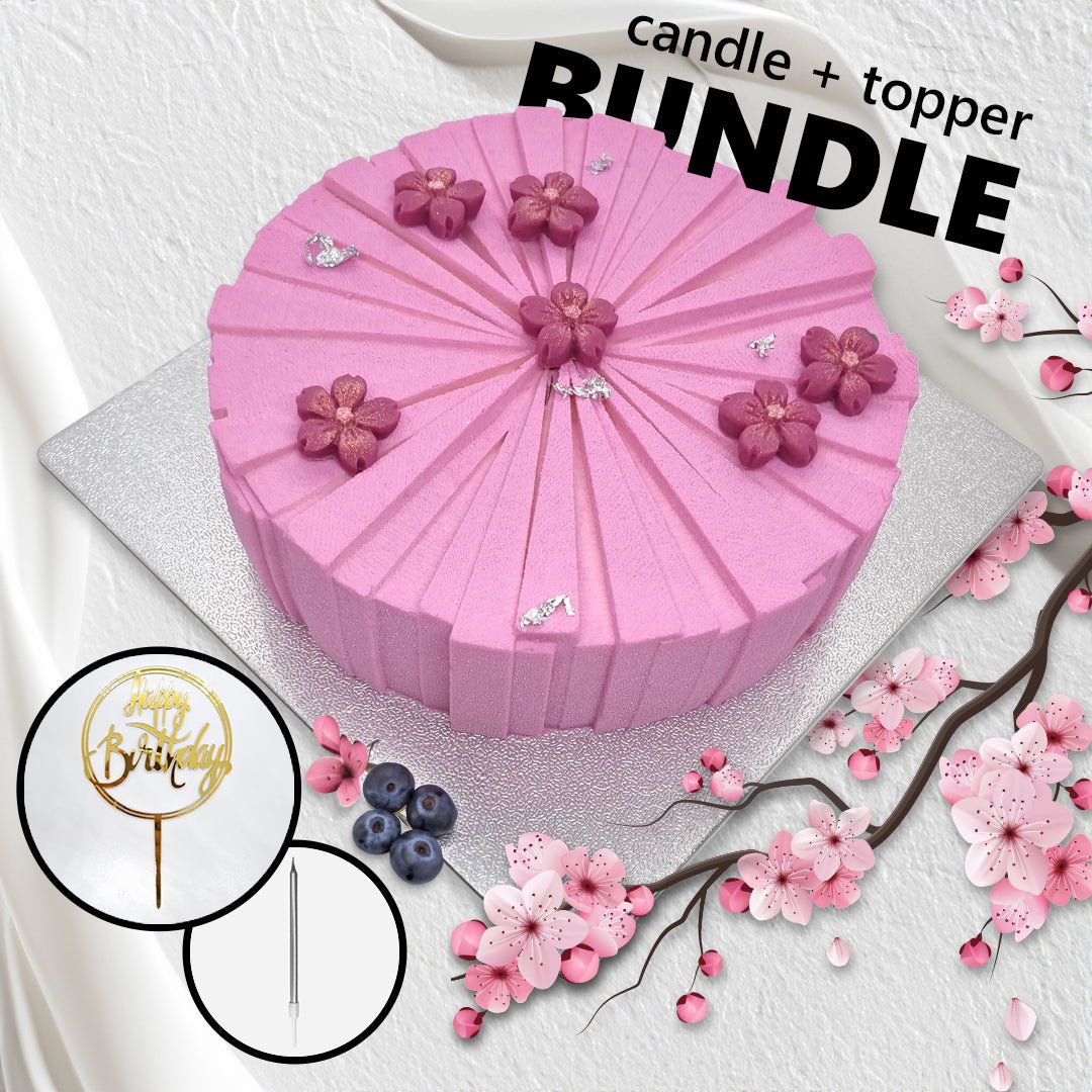 Cherry Blossom & Blueberry Mousse Cake: Bundle