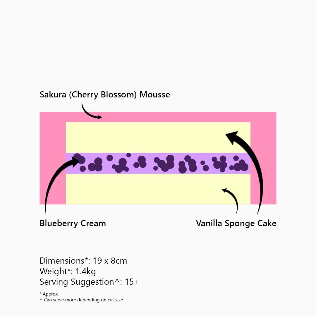 Cherry Blossom & Blueberry Mousse Cake: Bundle