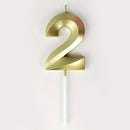 Candle: Gold Numbers 12cm 1 colour Cake - Onyx Hive Sydney