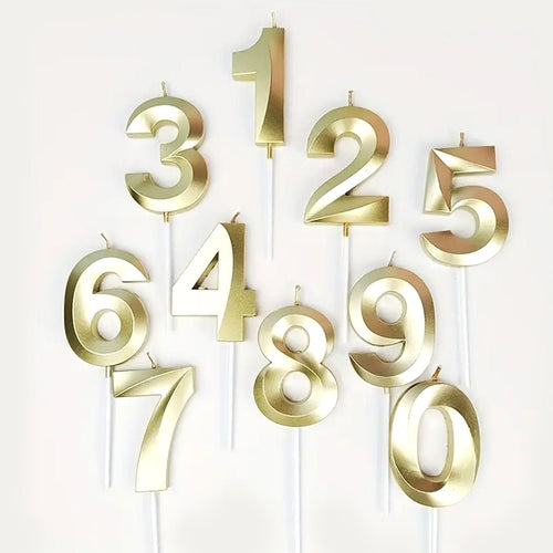 Candle: Gold Numbers 12cm 1 colour Cake - Onyx Hive