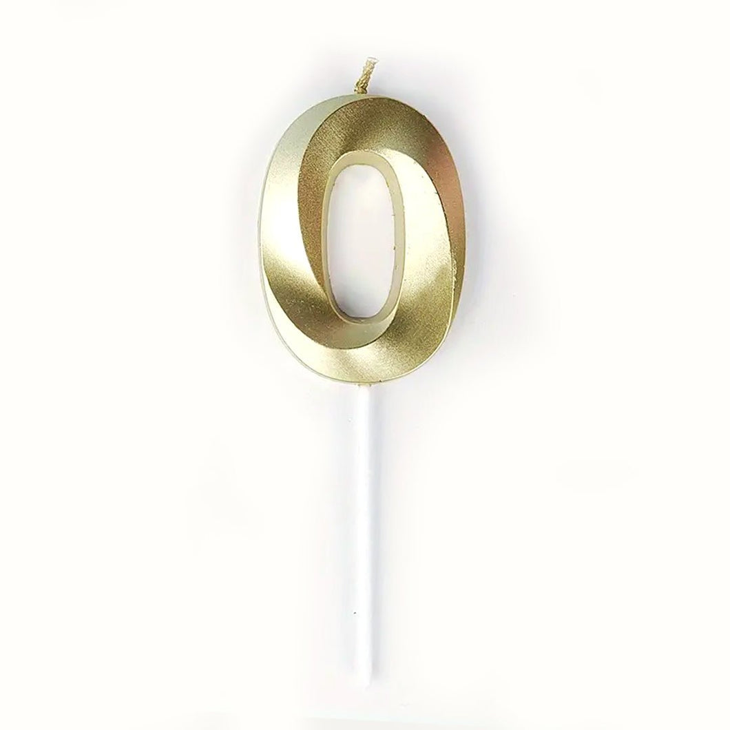 Candle: Gold Numbers 12cm 1 colour Cake - Onyx Hive