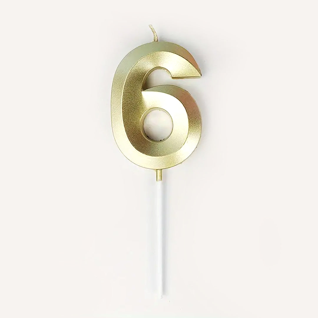 Candle: Gold Numbers 12cm 1 colour Cake - Onyx Hive Sydney