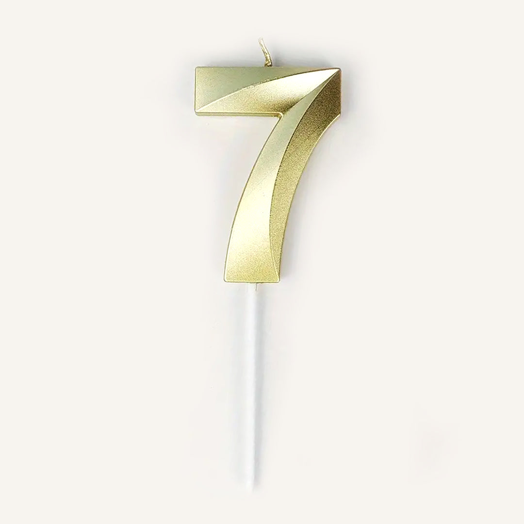 Candle: Gold Numbers 12cm 1 colour Cake - Onyx Hive Sydney