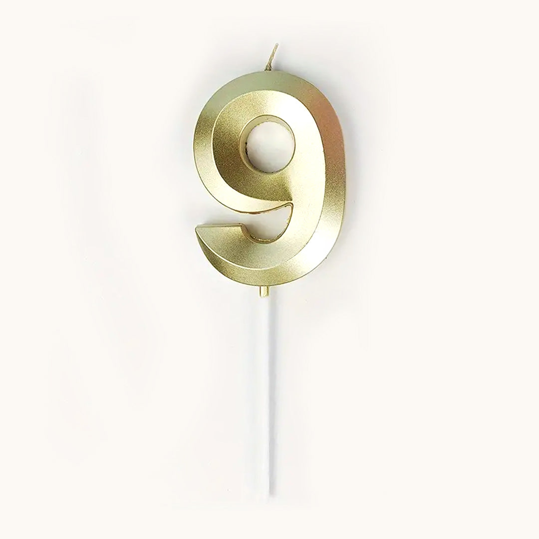 Candle: Gold Numbers 12cm 1 colour Cake - Onyx Hive Sydney