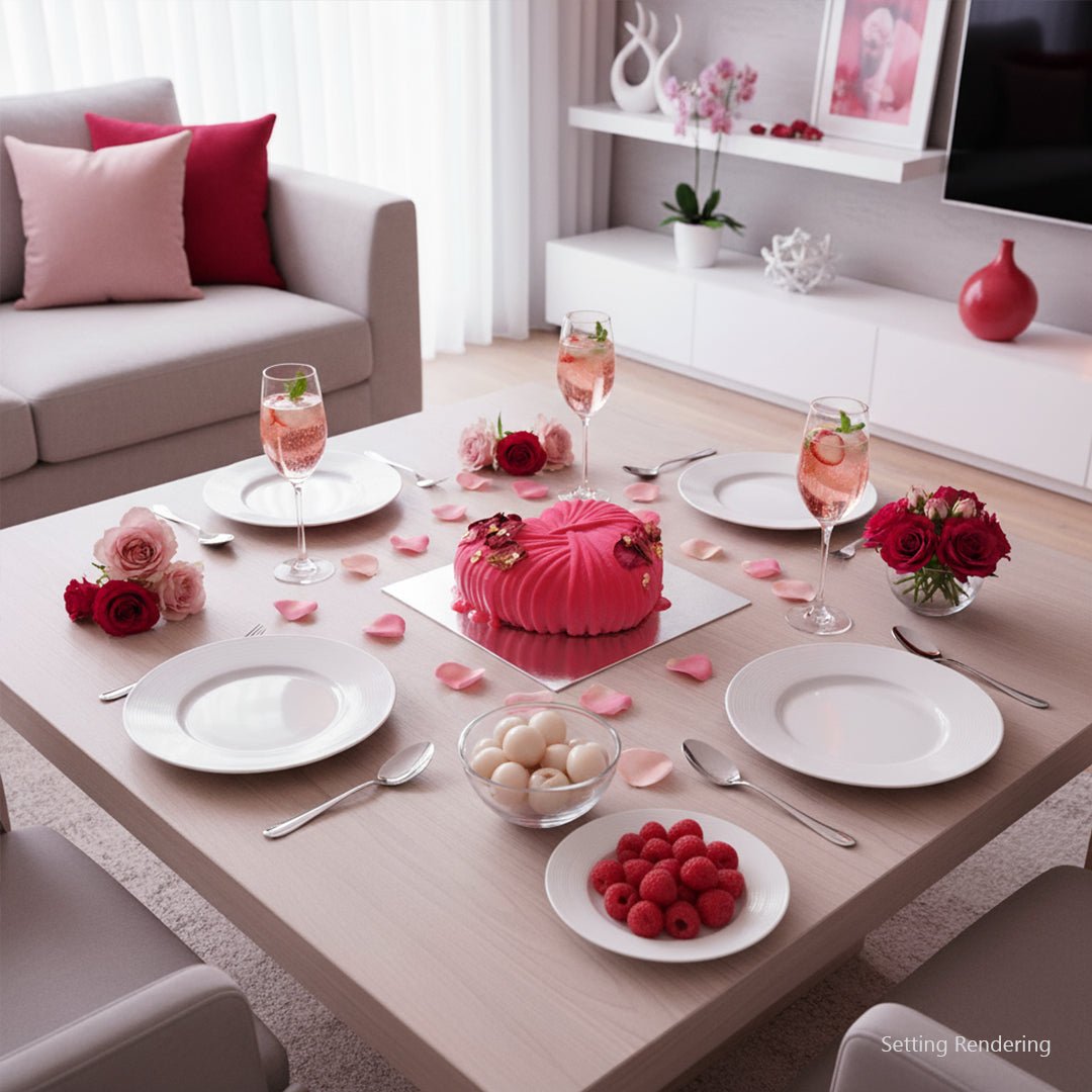 Raspberry, Rose & Lychee Mousse Cake: Halal