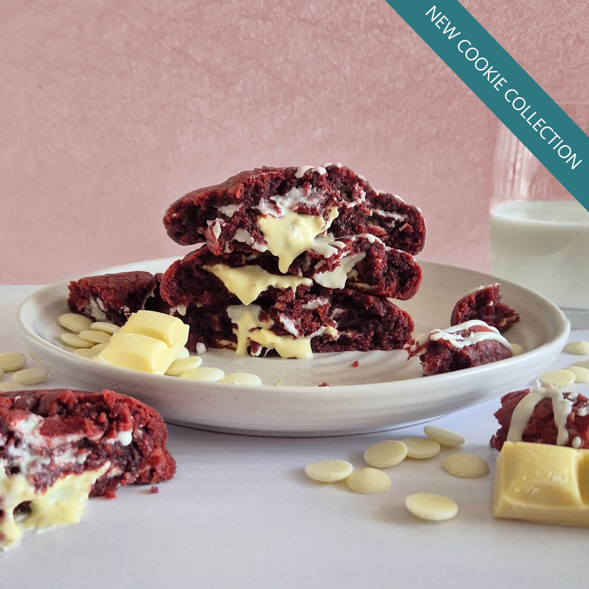Red Velvet & White Chocolate New York Style Chunky Cookie (Pack of 5)