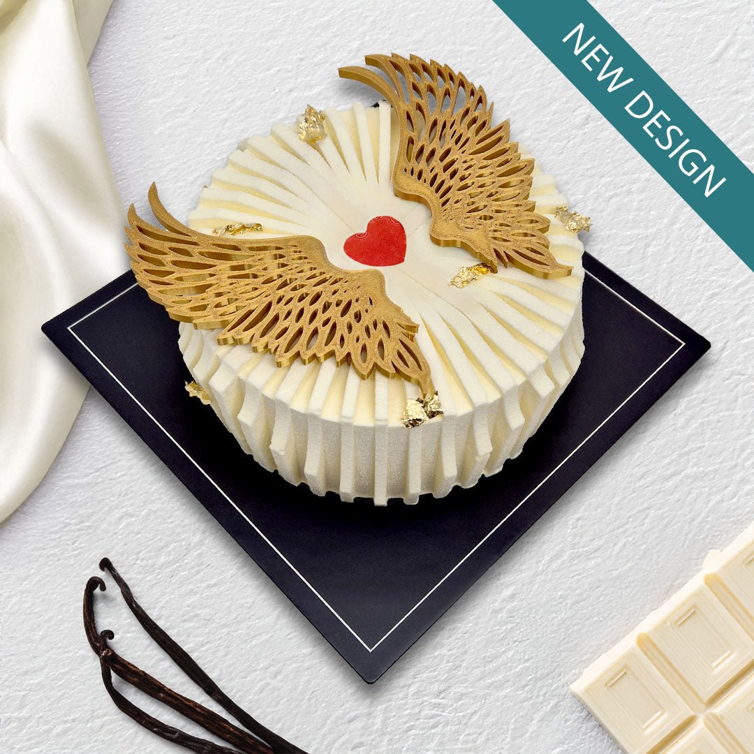 White Choc & Vanilla Mousse Cake