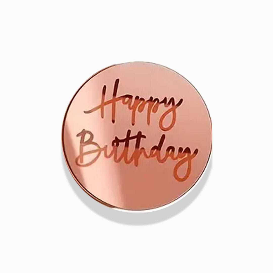 Happy Birthday Disc Topper 5cm 3 Colours Cake - Onyx Hive Sydney