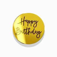 Happy Birthday Disc Topper 5cm 3 Colours Cake - Onyx Hive Sydney